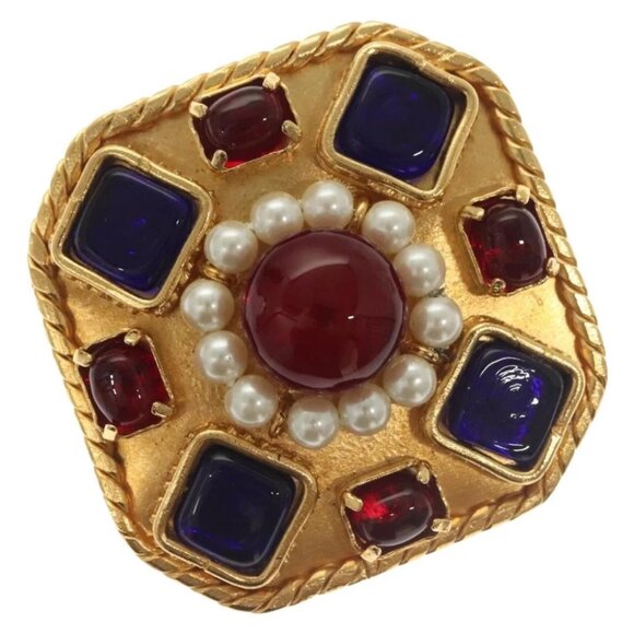 CHANEL Brooch metal Gold CC Auth BA3720 - Picture 1 of 5
